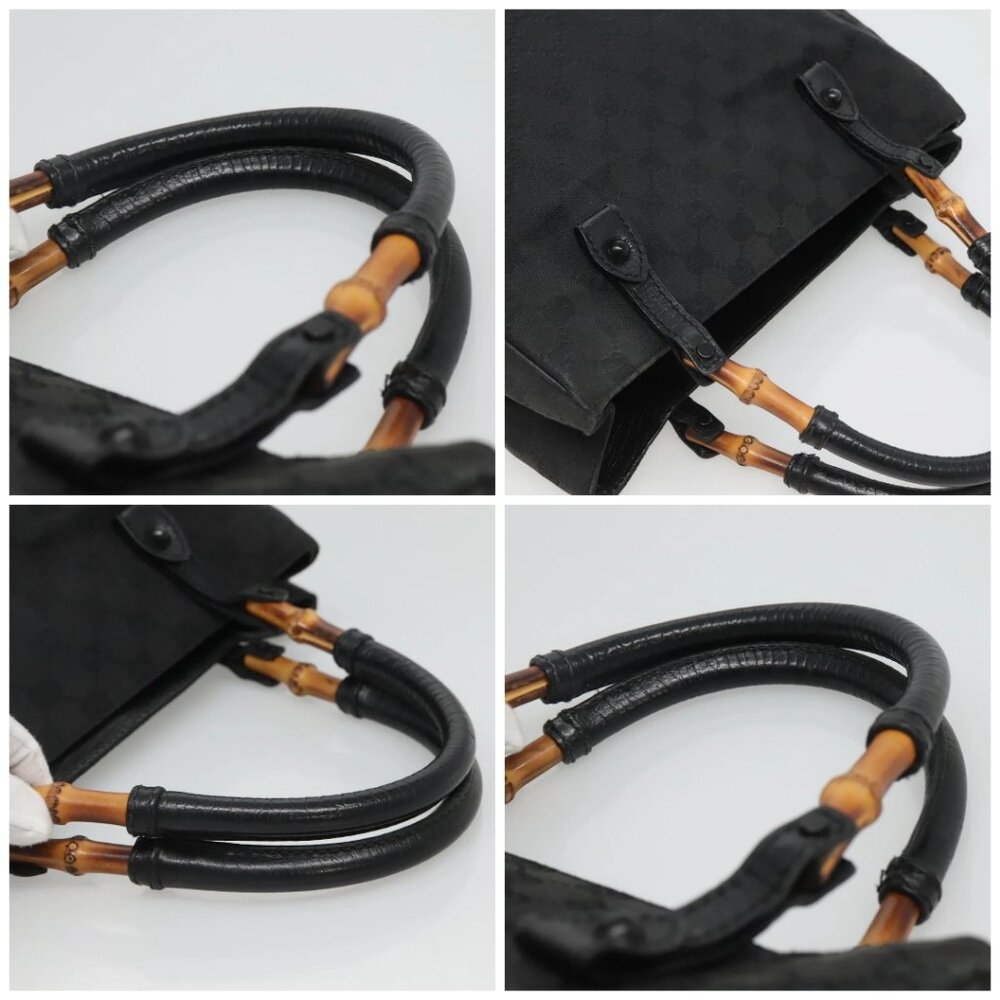 GUCCI GG Canvas Bamboo Tote Bag Black 112530 Auth am8242 - Picture 16 of 16